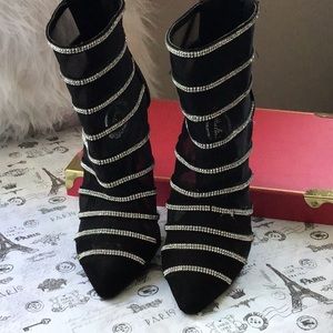 Italina Rhinestone & Mesh Bootie